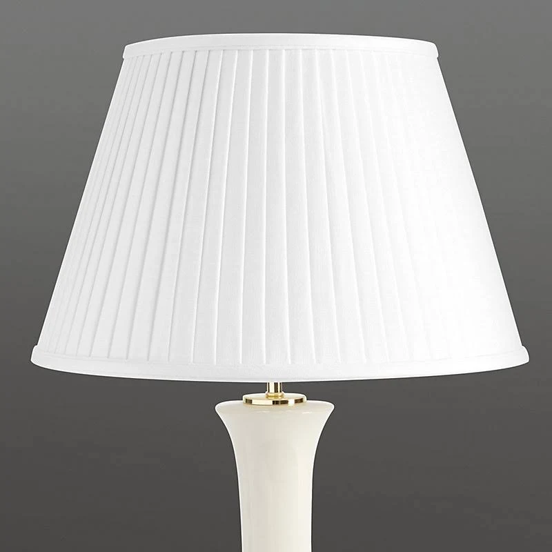 Linen Side Pleat Empire Lamp Shade White 16x22 - Ballard Designs