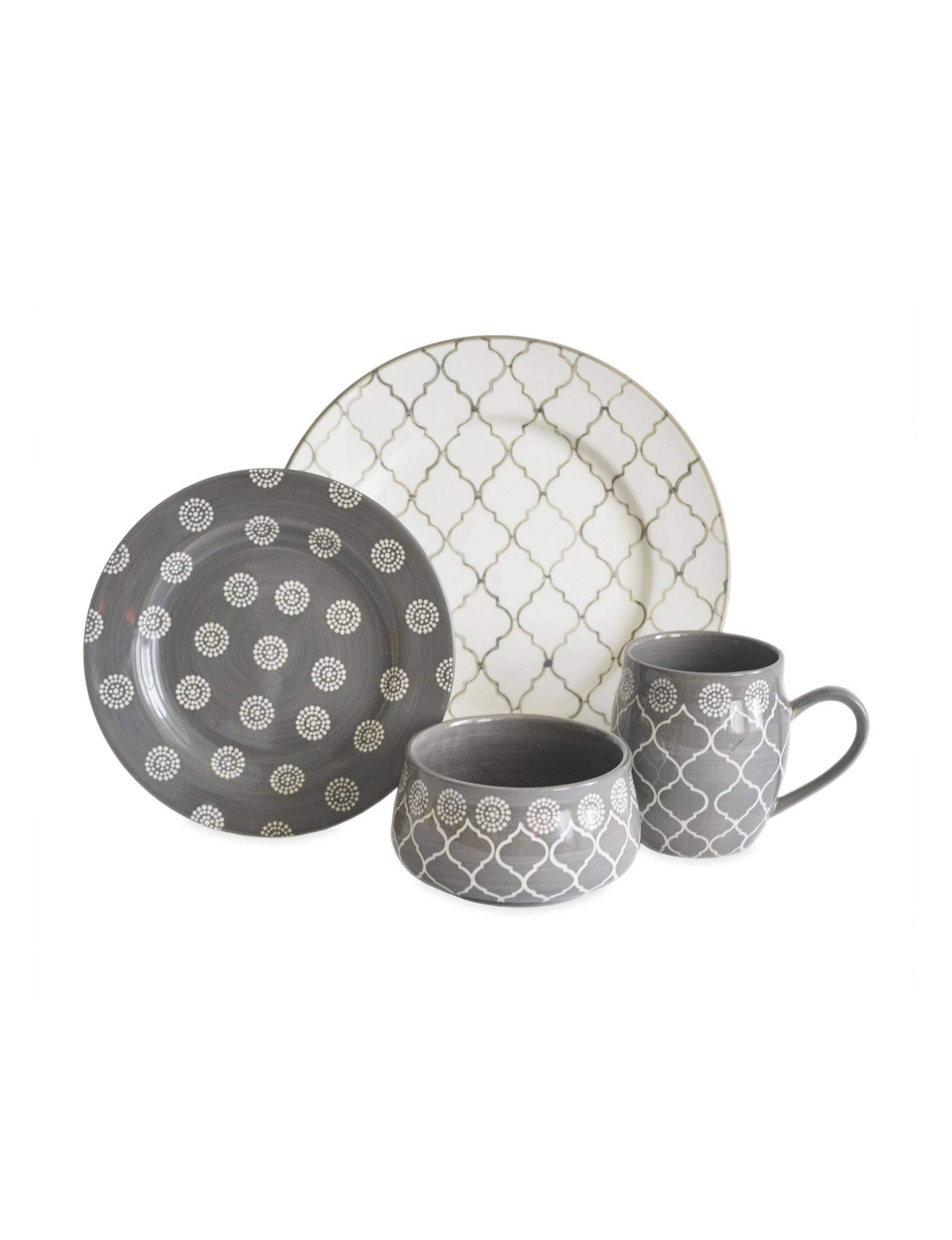 Baum 16 Piece Moroccan Grey Dinnerware Set