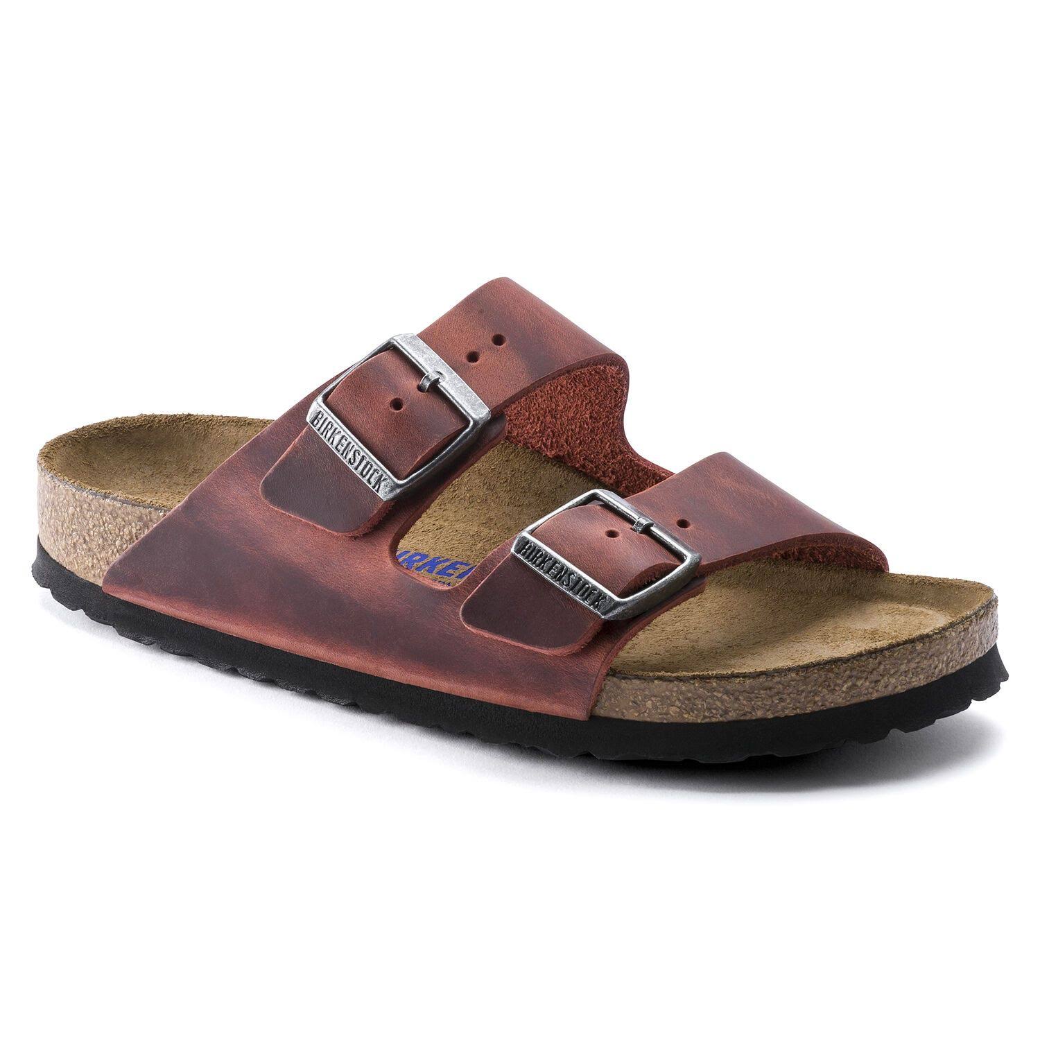 Birkenstock Women's Arizona Leather Sandal, 40 / Red