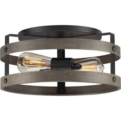 Kowalski 2 - Light 14.37x22 W Flush Mount Shade Color: Gray