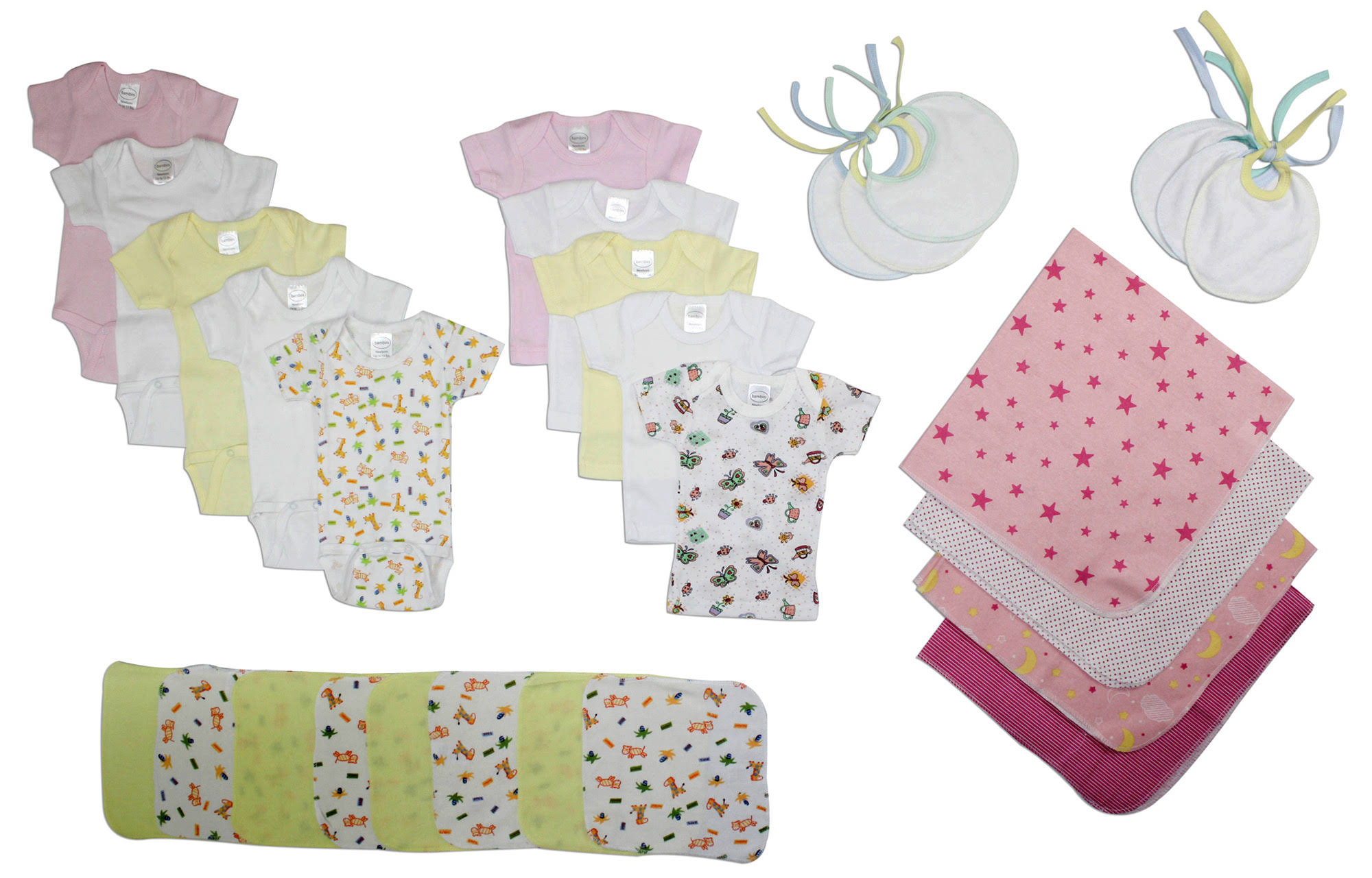Bambini Girls& 28 Piece Layette Set Newborn / White/Pink