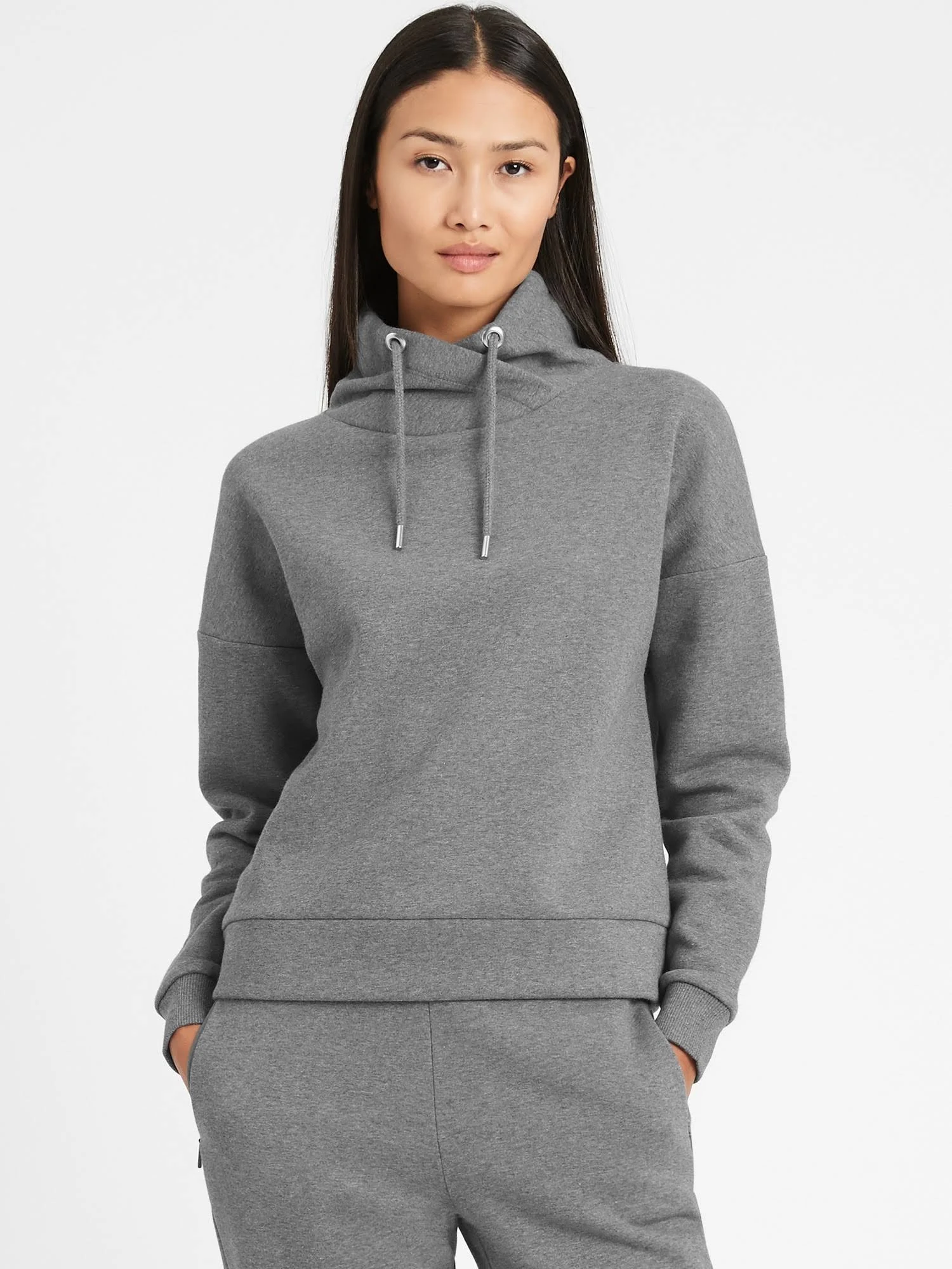 Banana Republic Women's Funnel-Neck Sweatshirt Charcoal Gray Size M