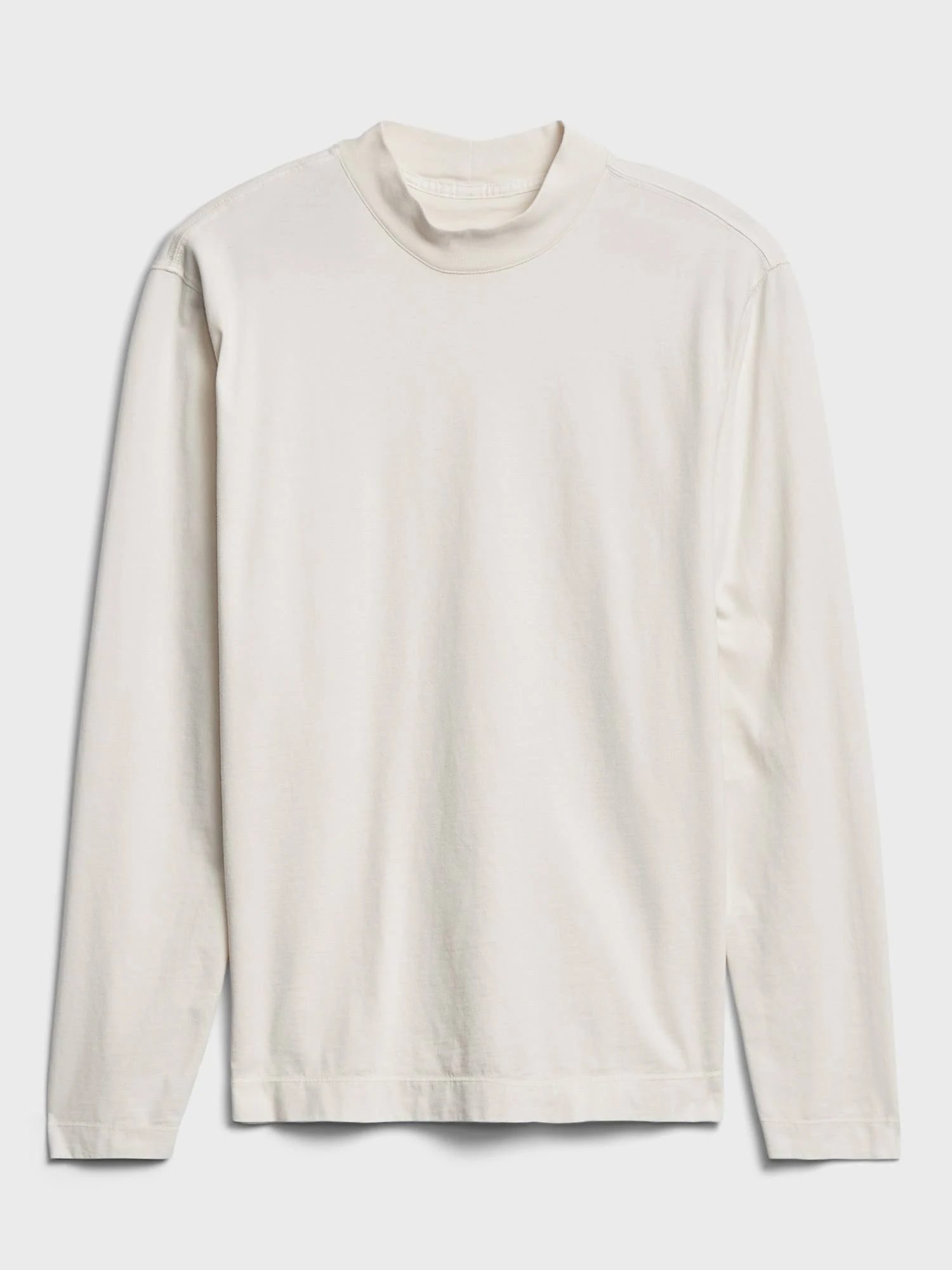 Banana Republic Men's Authentic Supima Mock-Neck T-Shirt Transition Cream White Tall Size L