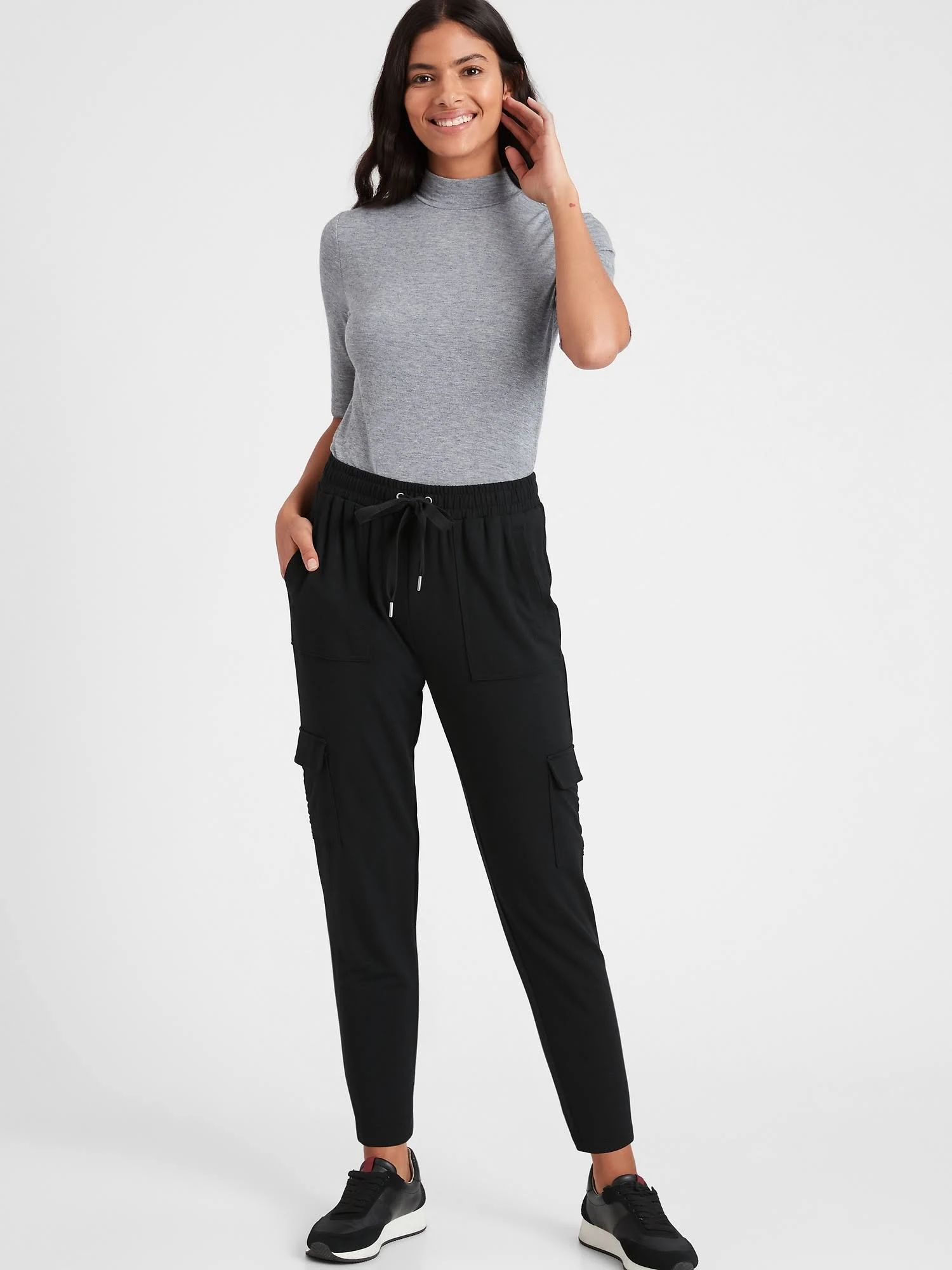 Banana Republic Women's Baby Terry Cargo Jogger Black Size Xs