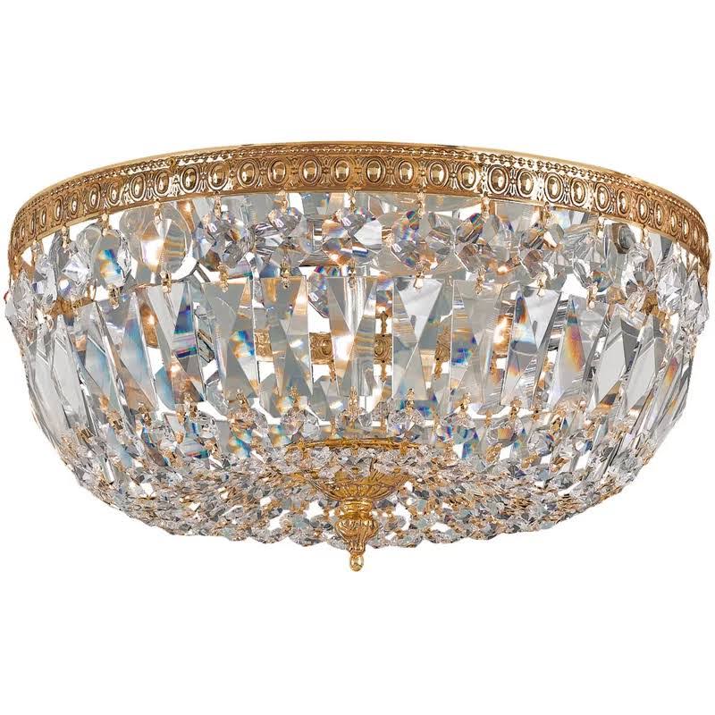 House of Hampton Coblenz 3-Light Flush Mount Finish Older Brass