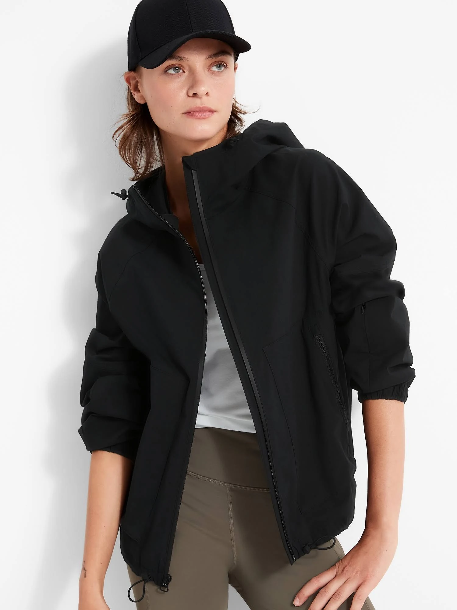 Banana Republic Women's Rain Jacket Black Size S
