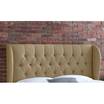House of Hampton Stowmarket Tufted Diamond Upholstered Wingback Headboard Size: Queen, Upholstery: Sandstone