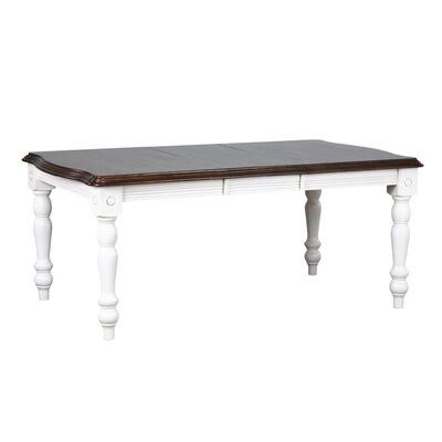 Elick Extendable Oak Dining Table Birch LANE? Finish: Antique White