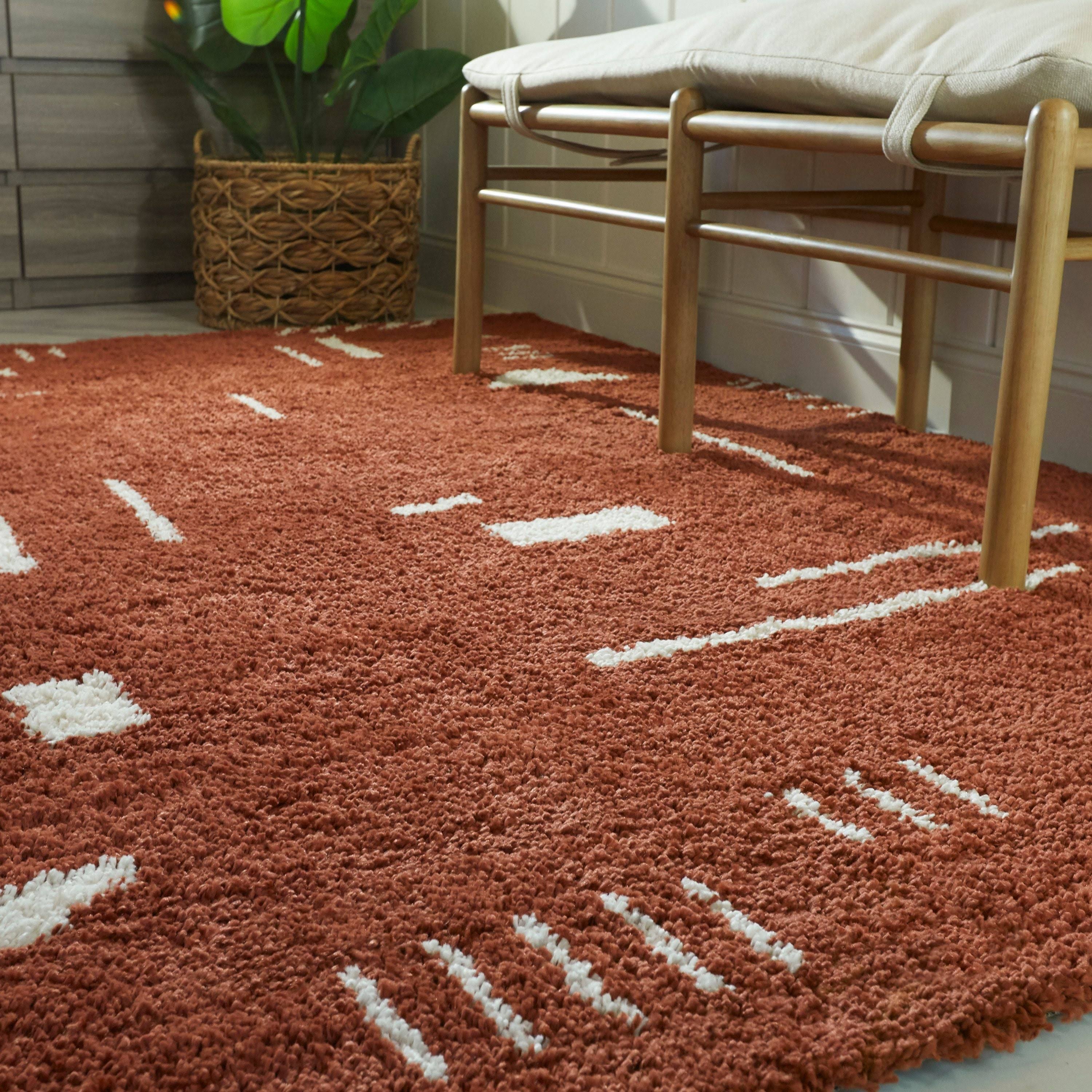 Carson Carrington Islinge Tribal Moroccan Shag Area Rug - 5&3x22 x 7& - Rust