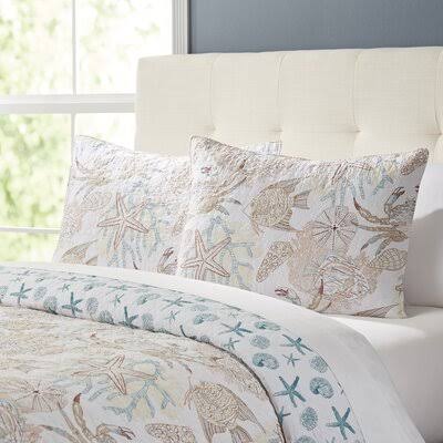 Highland Dunes Ocean Reversible Quilt Set Size: Twin Quilt + 2 Shams