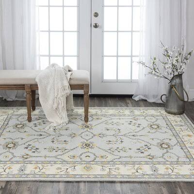 Alvin Oriental Handmade Tufted Wool Gray Area Rug Birch LANE? Rug Size: Rectangle 5& x 7&6x22