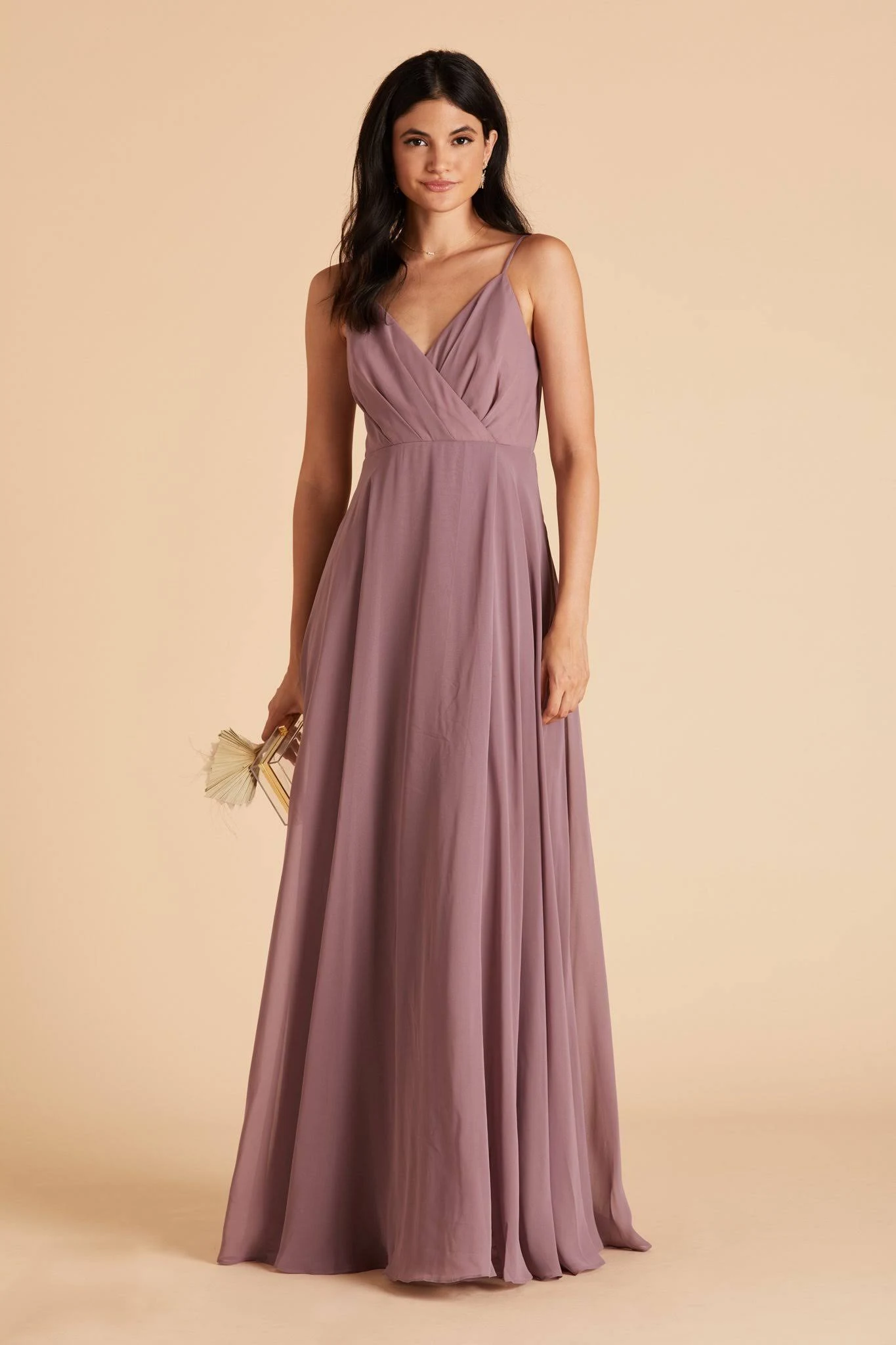 Birdy Grey Kaia Chiffon Bridesmaid Dress in Dark Mauve S / Dark Mauve