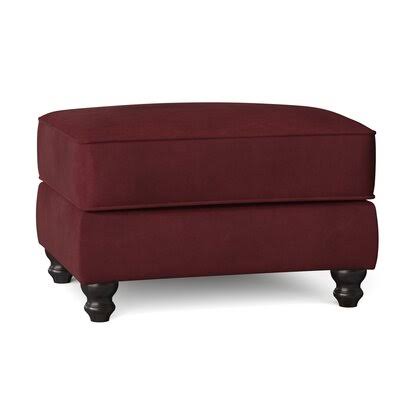 Birch Lane Woburn 31x22 Rectangle Standard Ottoman Body Fabric: Tina Scarlet, Leg Color: Black Walnut