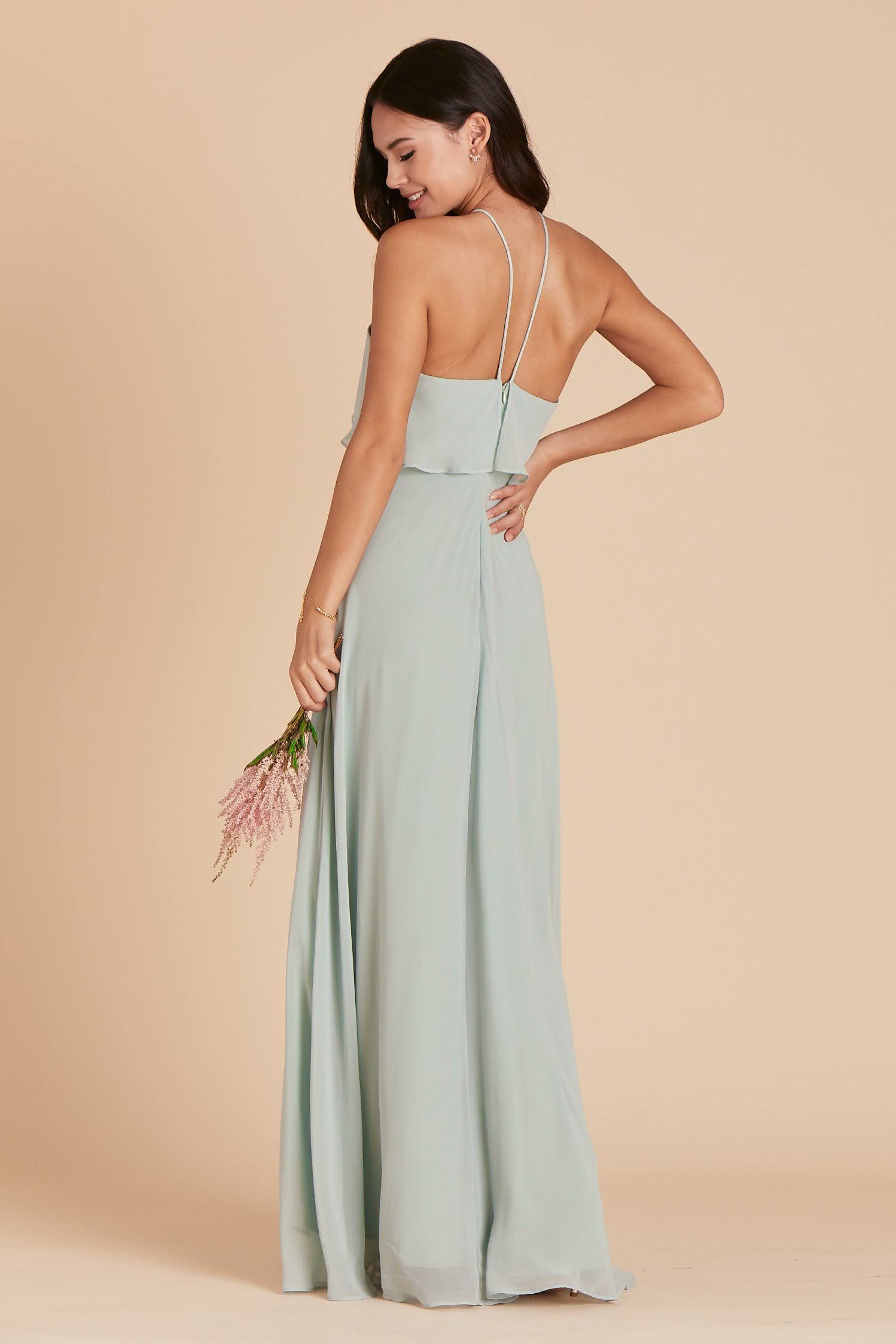 Birdy Grey Jules Chiffon Bridesmaid Dress in Sage S / Sage