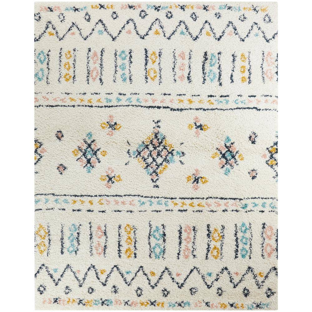 BALTA Veres Moroccan Shag White 8 ft. x 10 ft. Area Rug