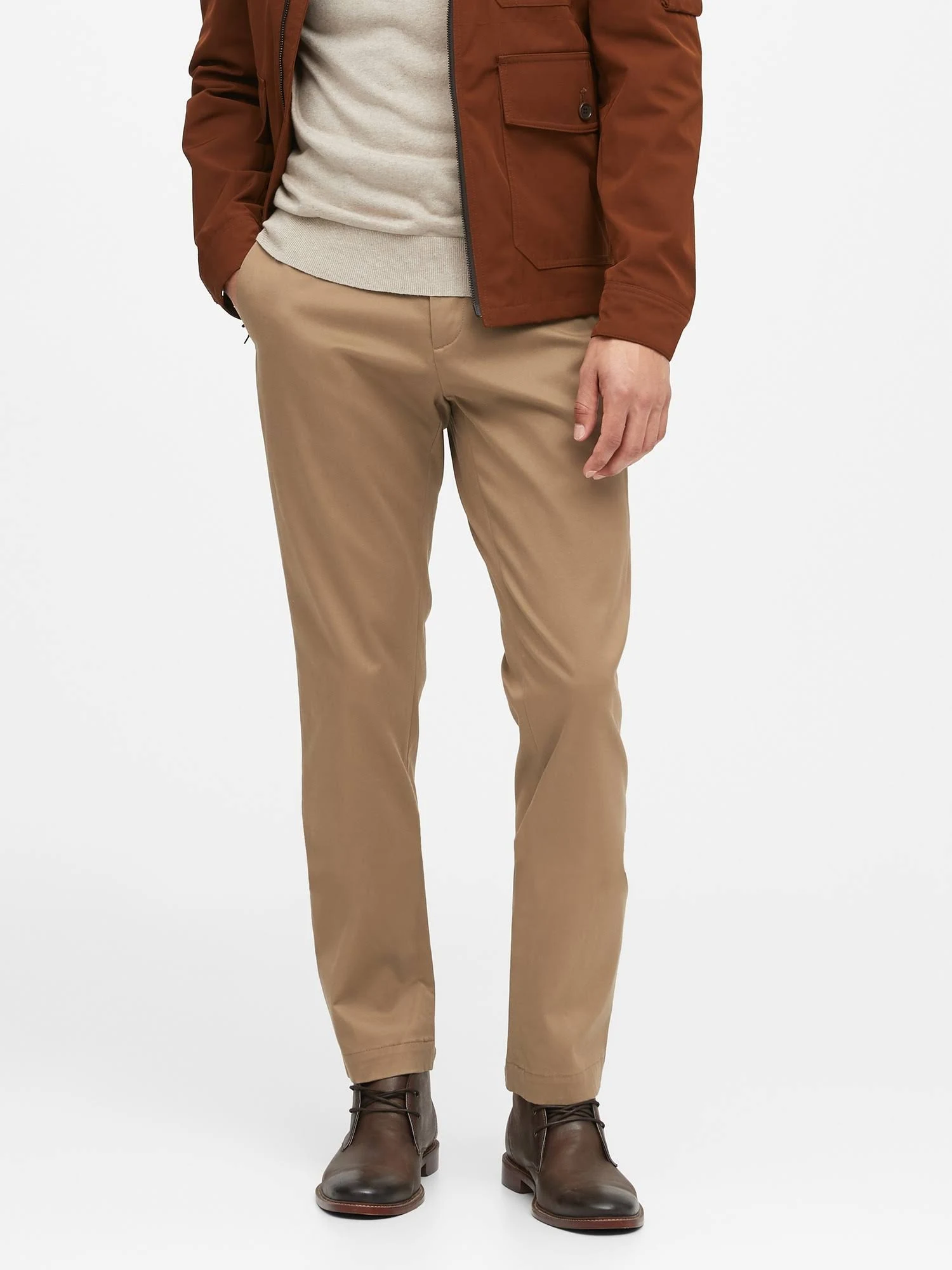Banana Republic Men's Aiden Slim Rapid Movement Chino Pant Airforce Khaki Size 28W 30L
