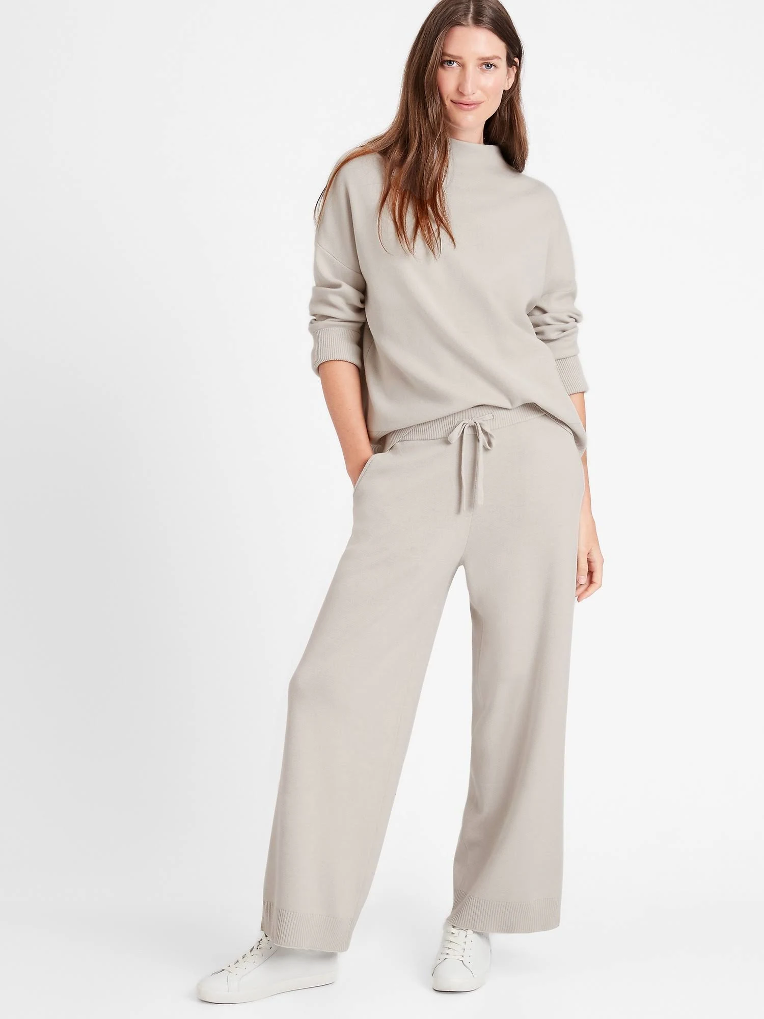 Banana Republic Women's Wide-Leg Sweater Pant Selenite Size Xs