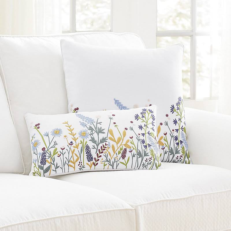Wildflower Embroidered Pillow Cover 20x22 x 20x22 - Ballard Designs