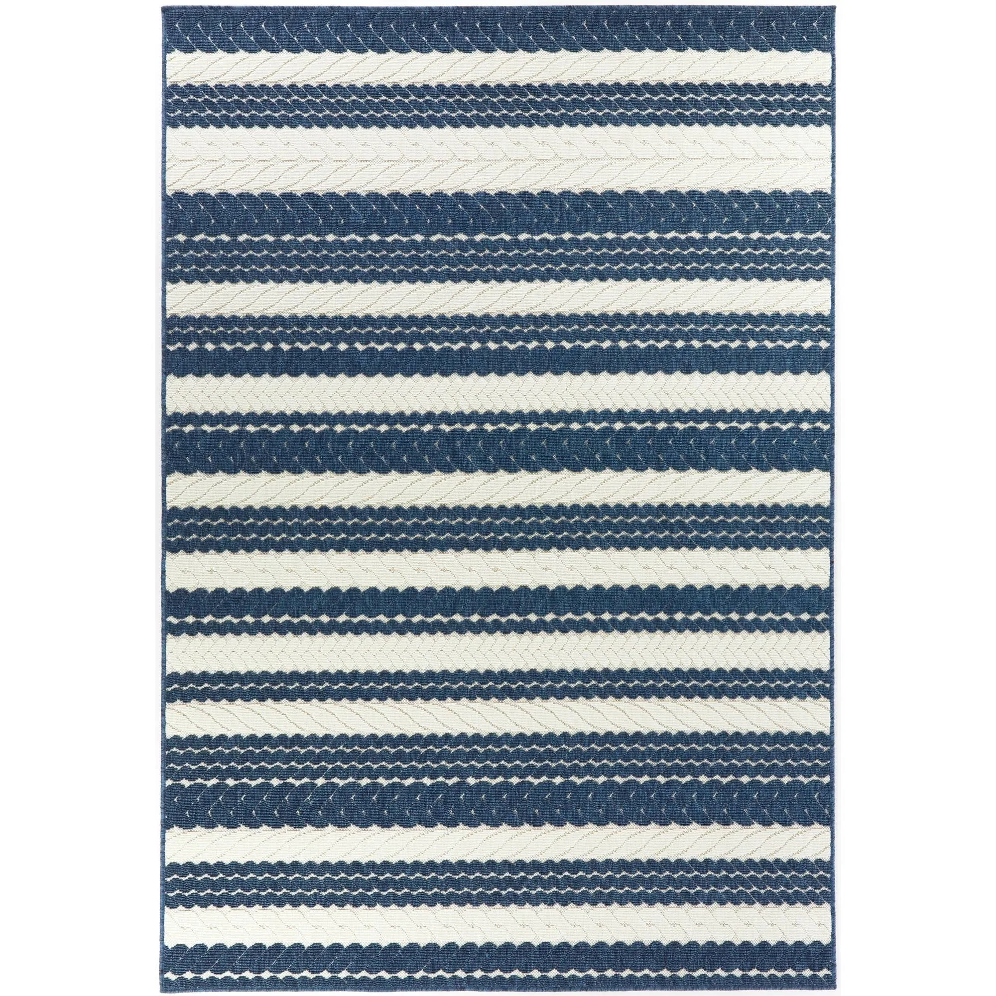 Caldwell Nautical Stripe Indoor/Outdoor Area Rug - 2&7x22 x 7& Runner - Navy