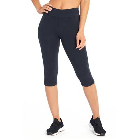 Bally Total Fitness Women's Standard Flat Waist Capri Legging, Black, Small