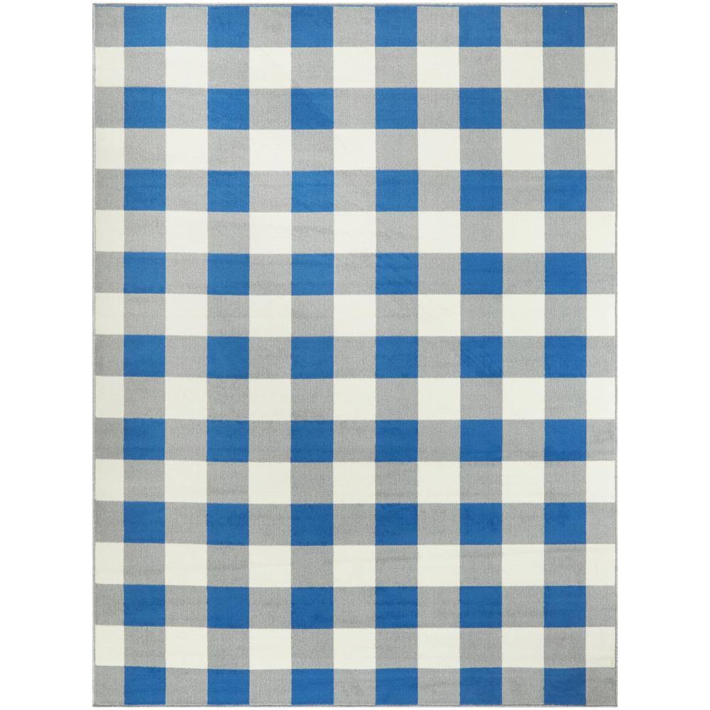 BALTA Gabriel Plaid Blue/Grey 5 ft. x 7 ft. Area Rug