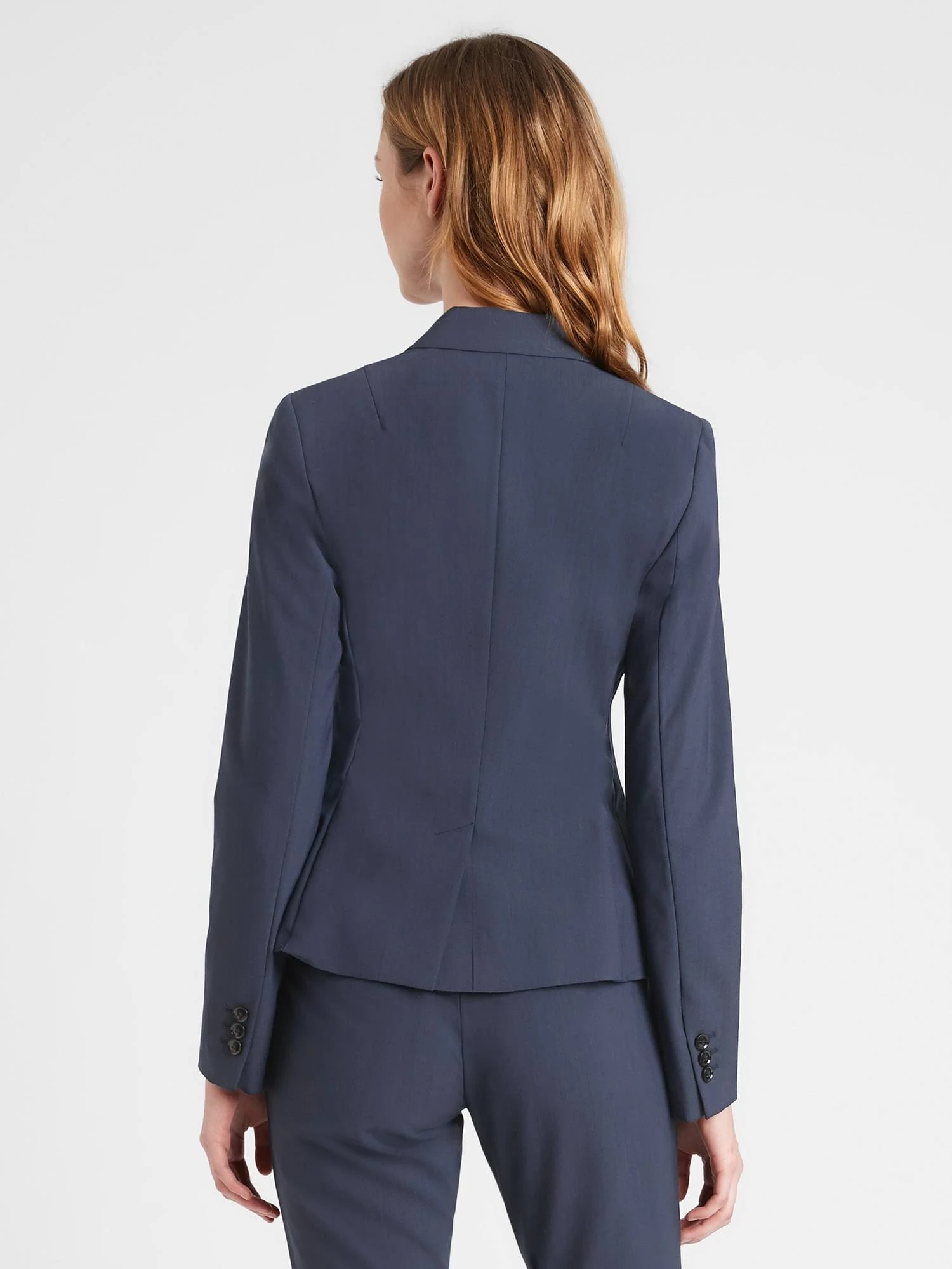 Banana Republic Women's Classic-Fit Washable Italian Wool-Blend Blazer Navy Size 4