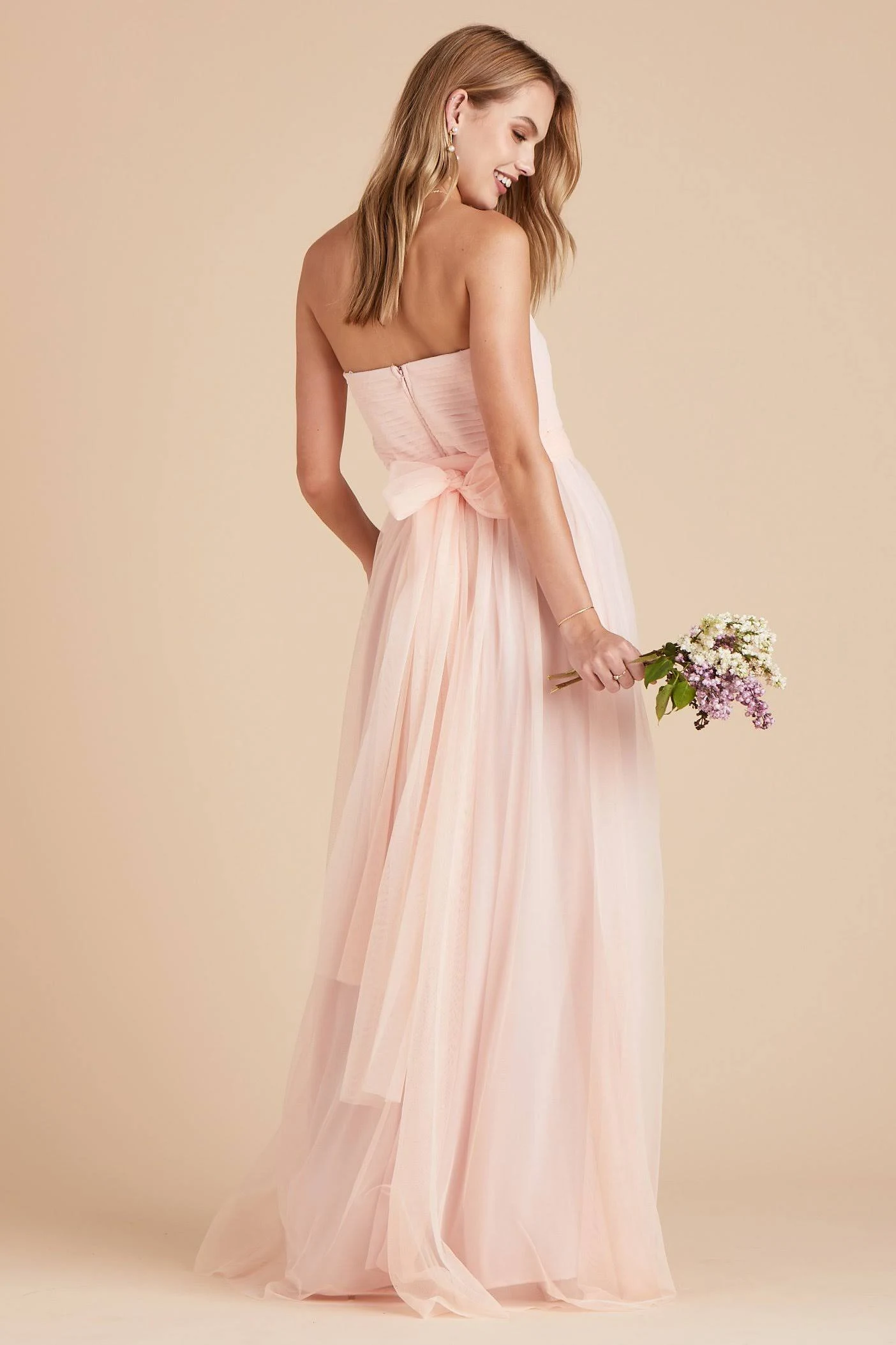 Birdy Grey Christina Convertible Tulle Bridesmaid Dress in Blush Pink Xs / Blush Pink