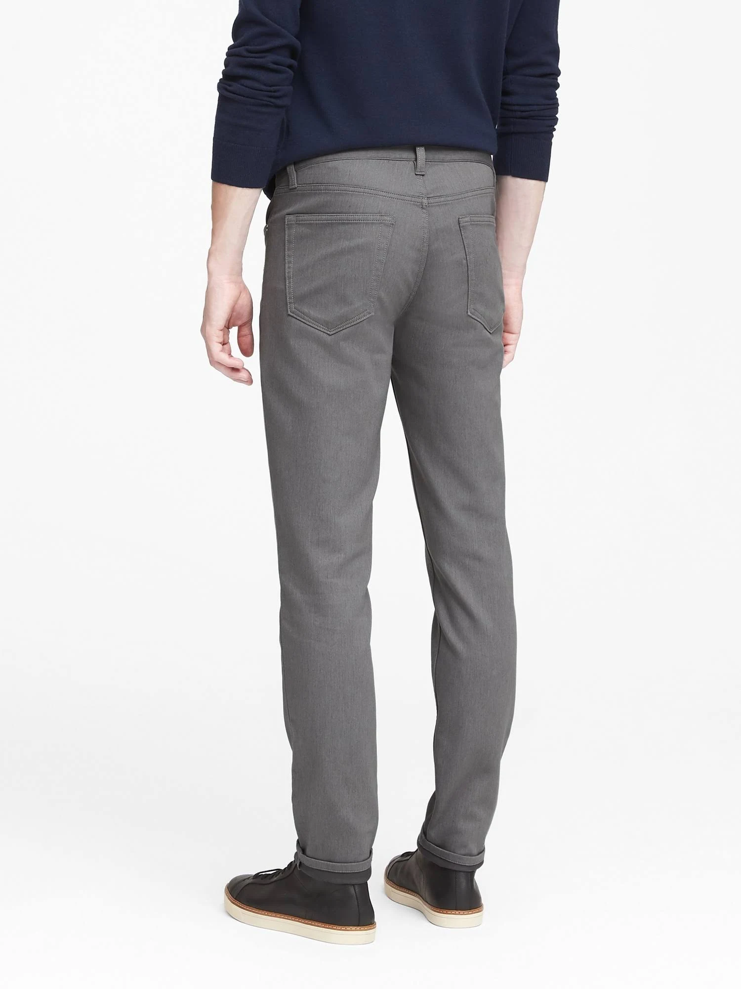 Banana Republic Men's Athletic Tapered Heathered Traveler Pant Smoke Gray Size 32W 34L