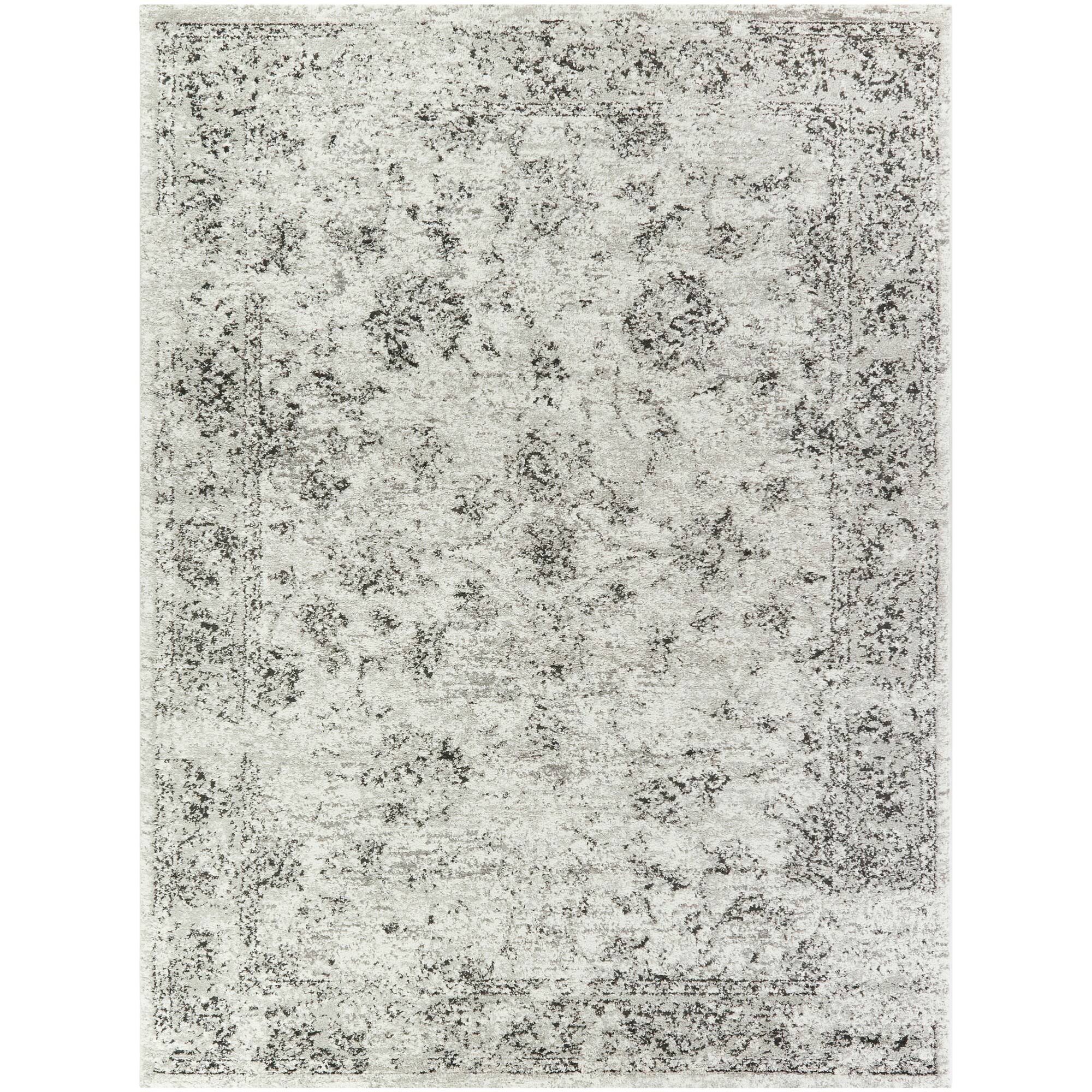 Casteau Distressed Oriental Area Rug - 2' x 7' Runner - Medium Grey