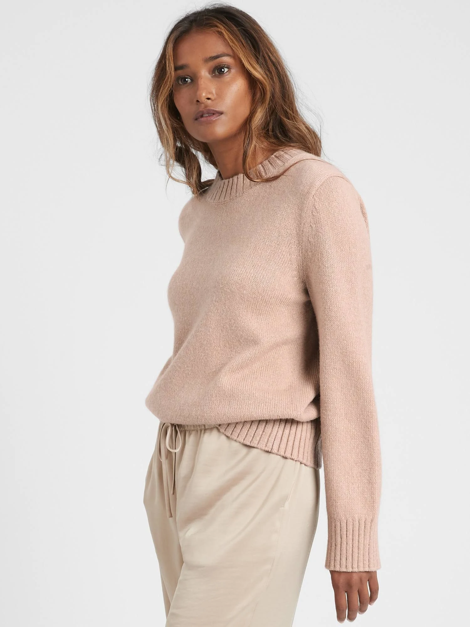 Banana Republic Women's Cotton-blend Bell-Sleeve Sweater Camel Size Xs