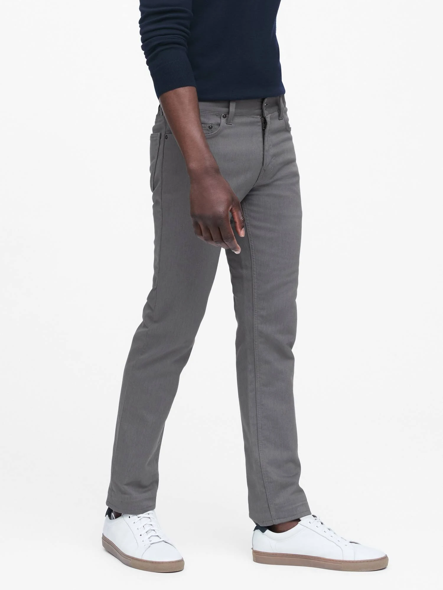 Banana Republic Men's Skinny Heathered Traveler Pant Smoke Gray Size 34W 30L