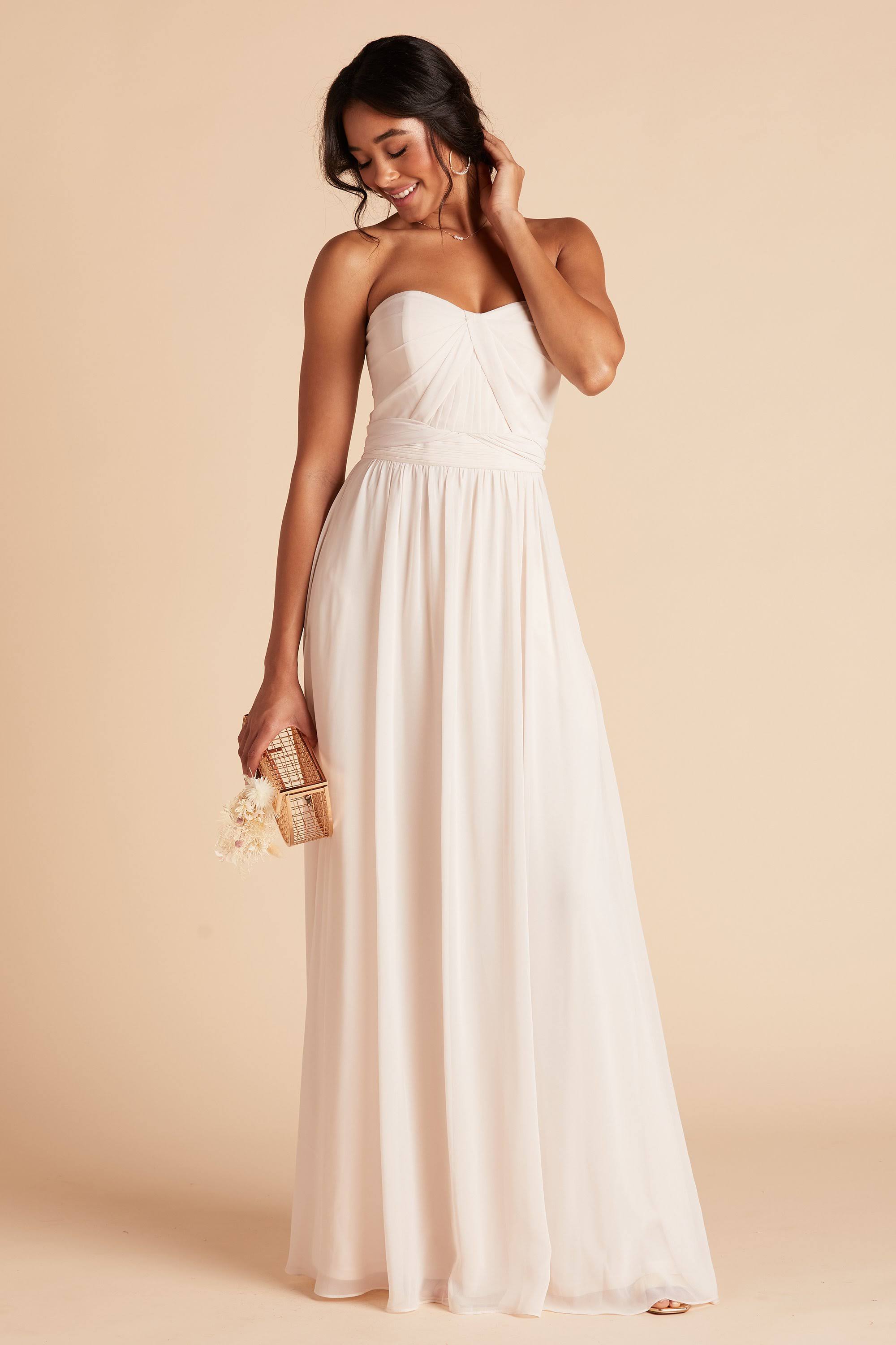 Birdy Grey Grace Convertible Chiffon Bridesmaid Dress in Champagne L / Champagne