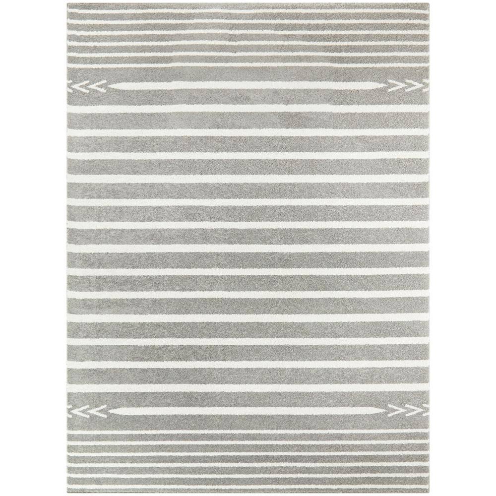 BALTA Cameron Striped Grey 5 ft. x 7 ft. Area Rug