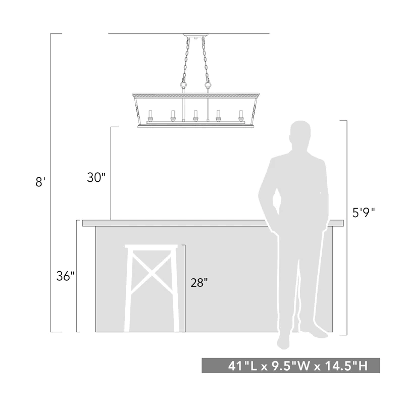 Krawczyk 5 - Light Kitchen Island Linear Pendant Finish: Etruscan Bronze