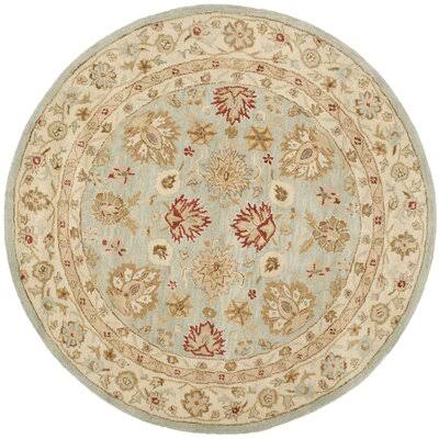 Charlton Home Otwell Blue/Beige Area Rug Rug Size: Round 8&