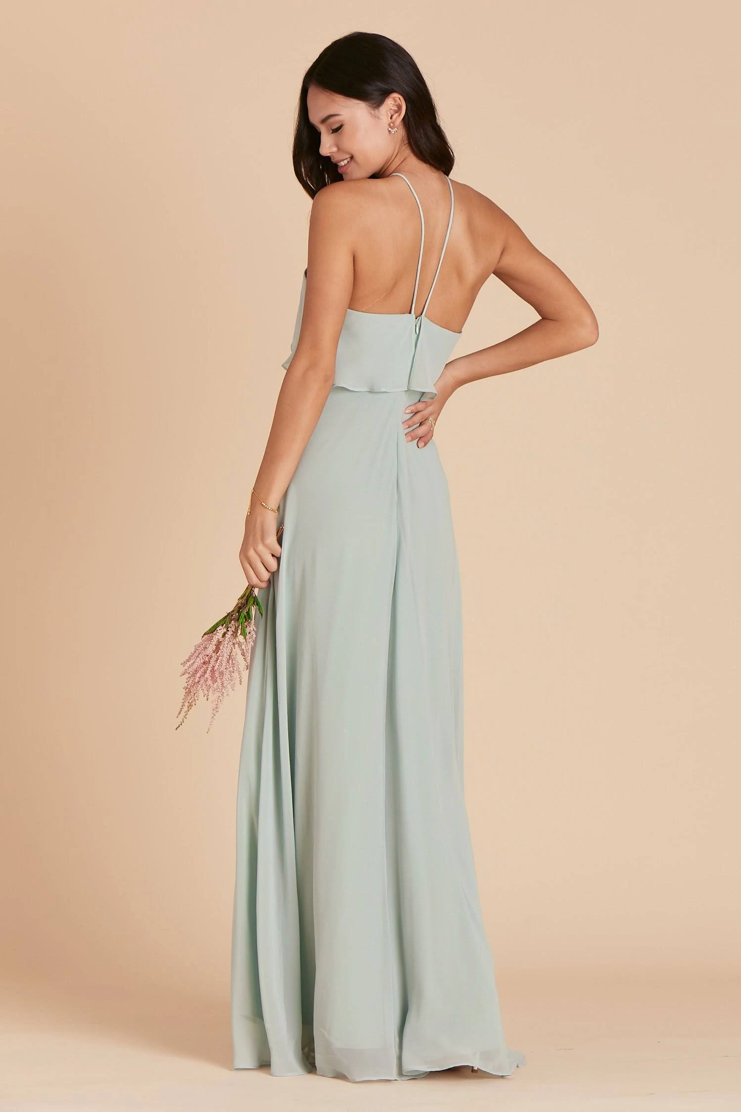 Birdy Grey Jules Chiffon Bridesmaid Dress in Sage L / Sage