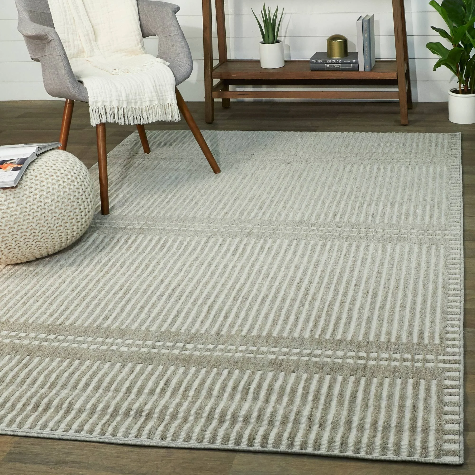 Sinclair Contemporary Area Rug - 7&10x22 x 10& - Tan