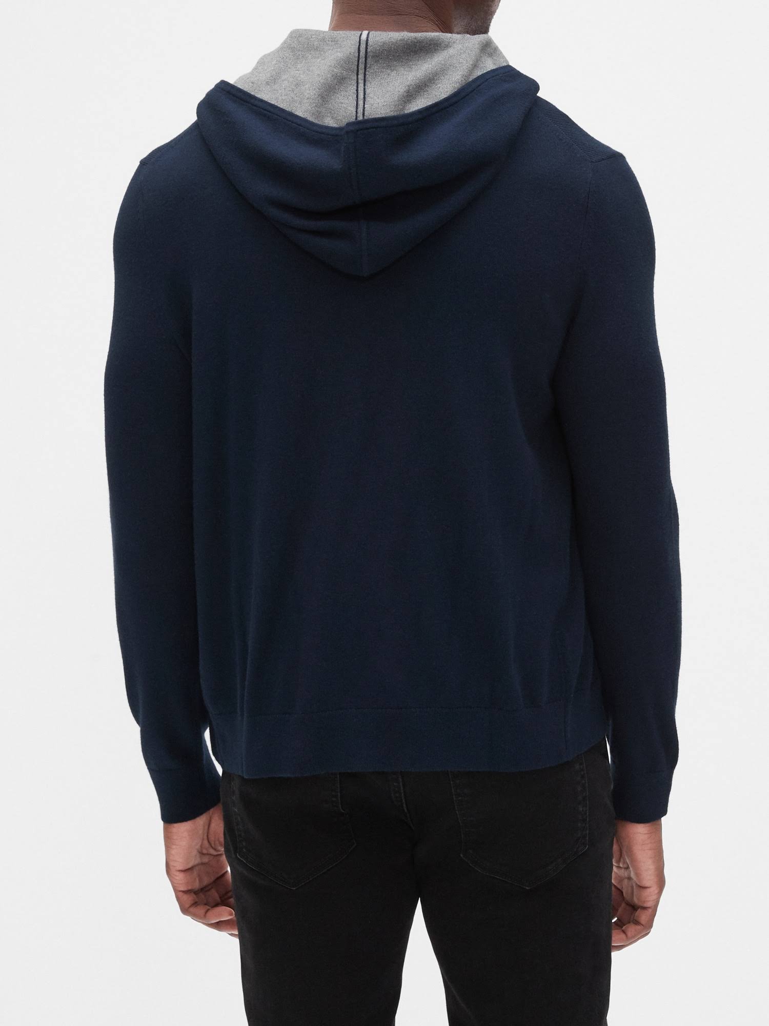 Banana Republic Factory Men's Premium Luxe Zip Hoodie Basic Navy Regular Size XS