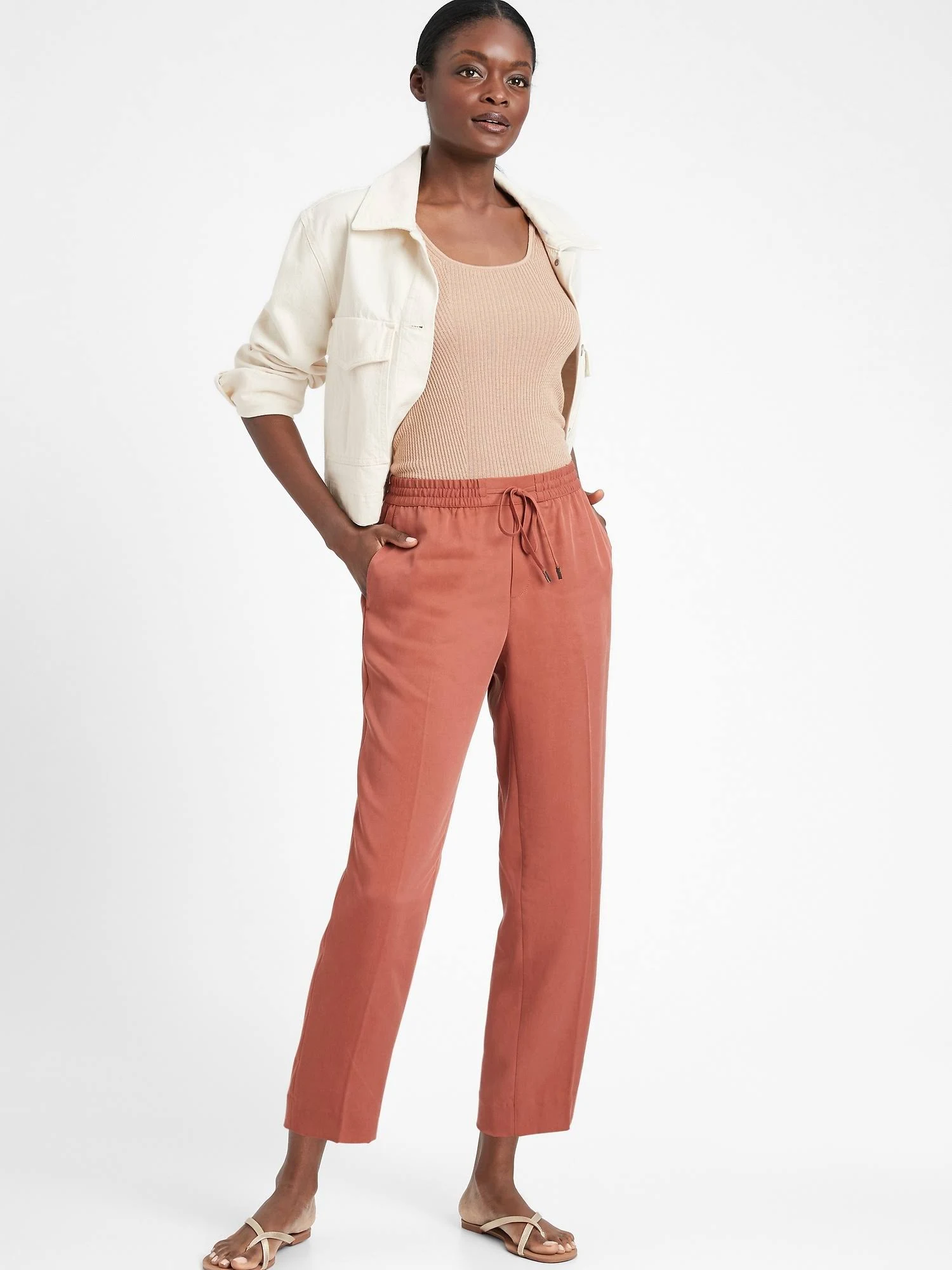 Banana Republic Women's Slim Tencel Pant Copper Clay Size Xs