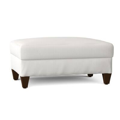 Birch Lane Fairchild 44x22 Rectangle Standard Slipcovered Ottoman Body Fabric: Classic Bleach White