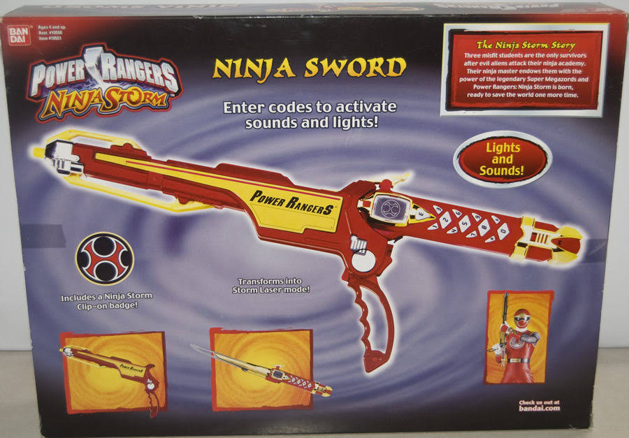 Power Rangers Ninja Storm Ninja Sword with Lights & Sounds by Bandai 2003 NOS