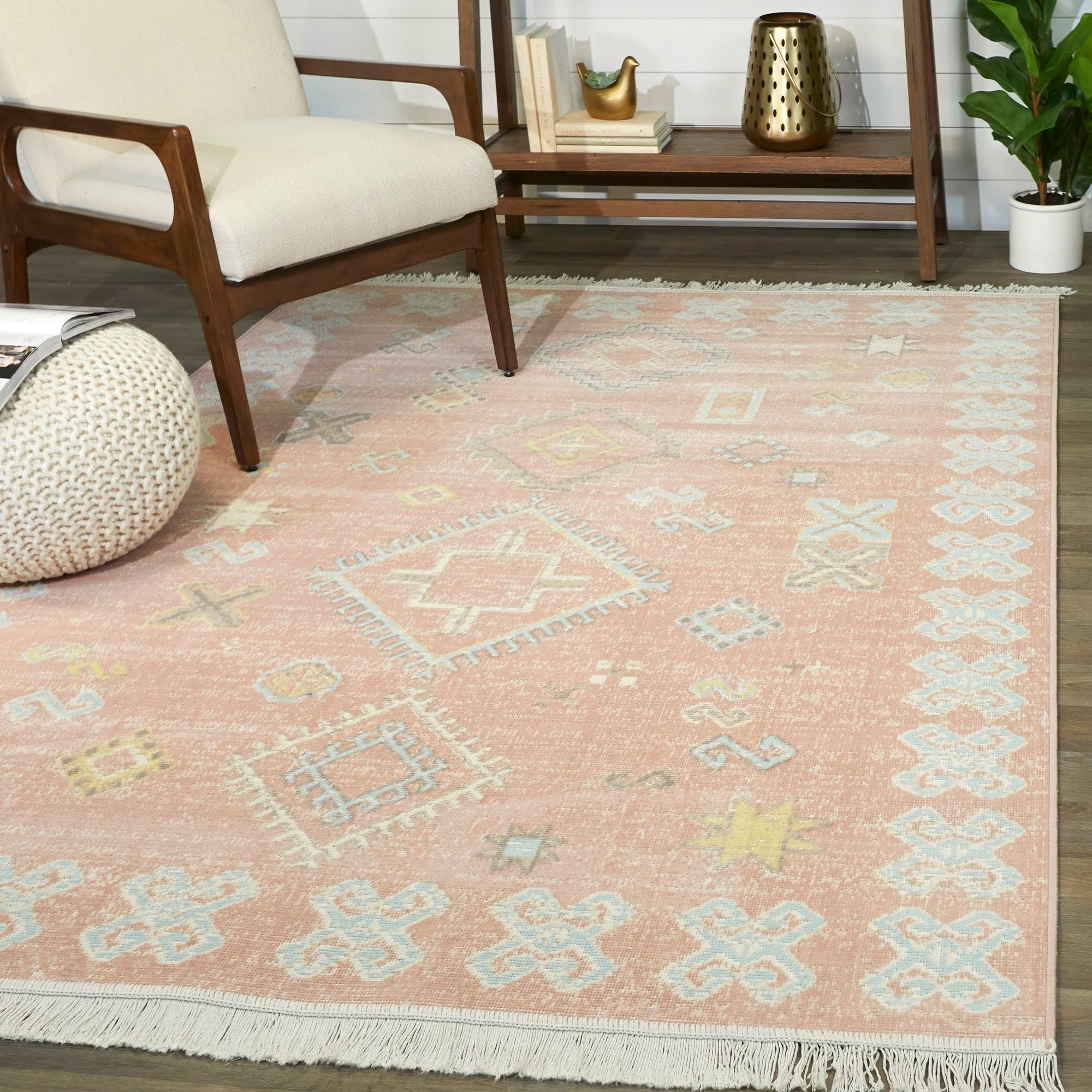 Thomas Boho Tribal Area Rug - 7&10x22 x 10& - Pink