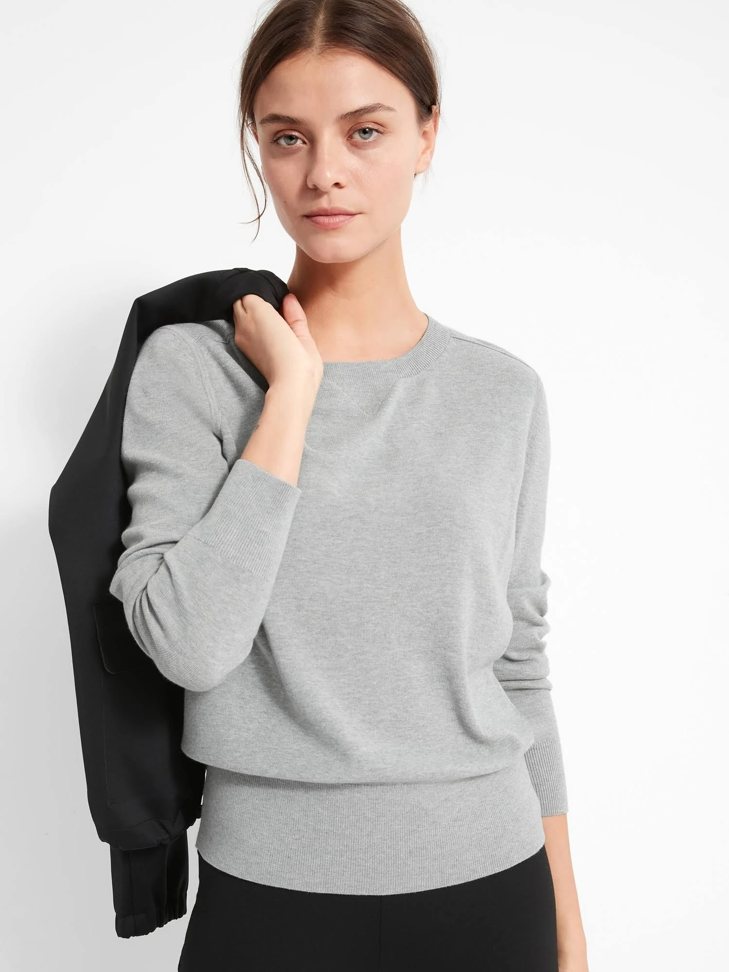 Banana Republic Women's Crew-Neck Sweater Heather Gray Size XXL
