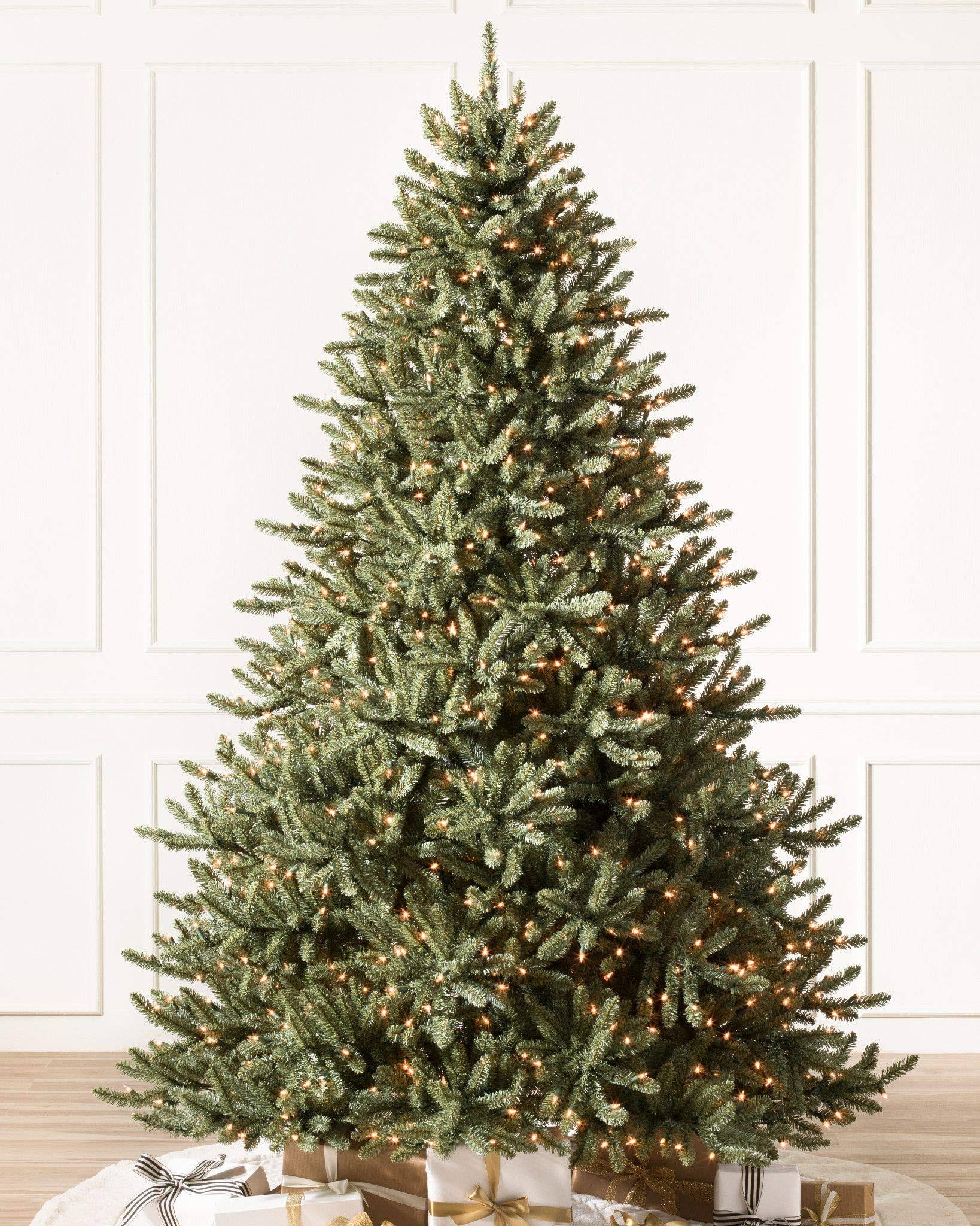 Balsam Hill 4.5ft Premium Pre-Lit Artificial Christmas Tree Classic Blue Spruce with Clear Incandescent Lights, Storage Bag, and