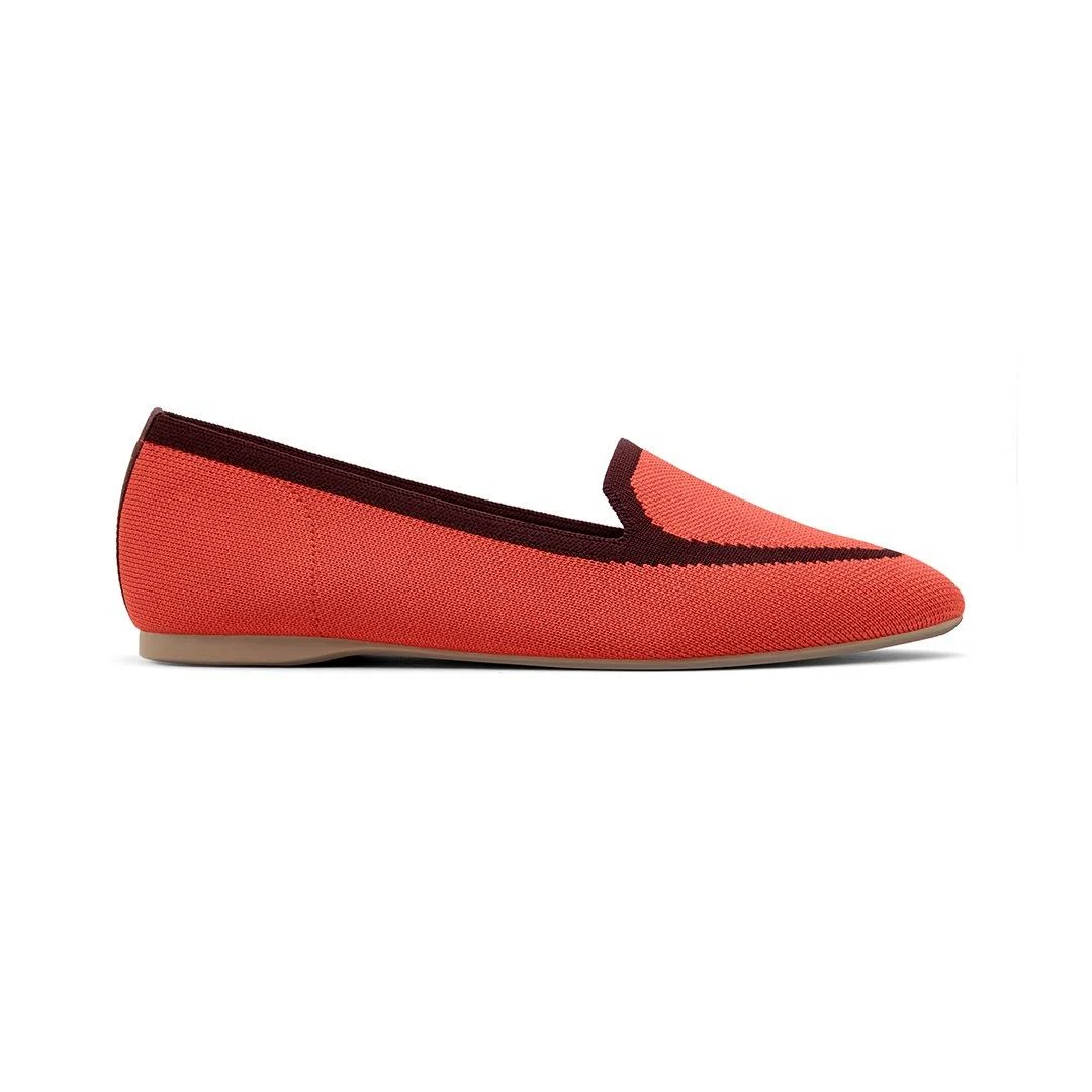Birdies The Blackbird - Coral Reef Orange Flats - Washable | Vegan , Size 9.5
