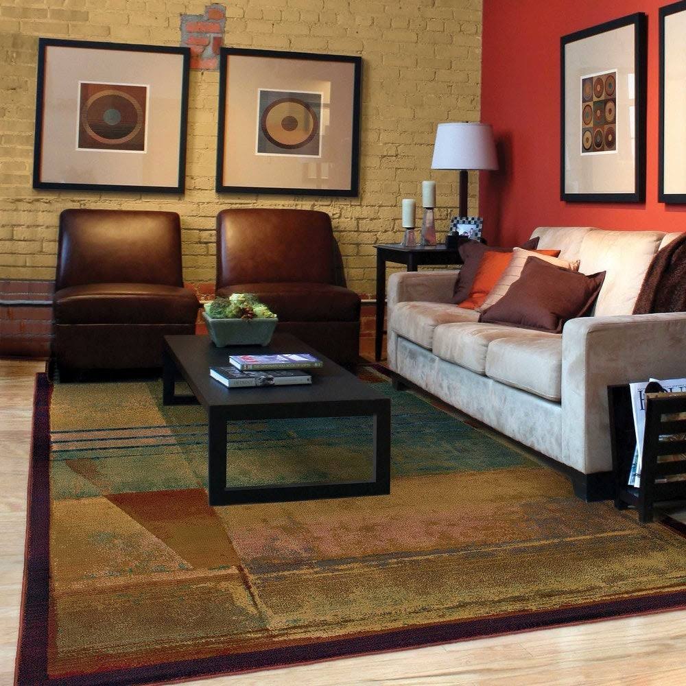 Style Haven Karsyn Modern Abstract Color Block Area Rug, Size: 9&9 x 12&2, Red