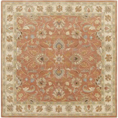 Arden Floral Hand Tufted Wool Camel Area Rug Birch Lane Rug Size: Square 4&