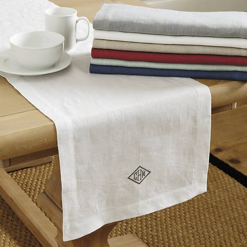 Marseille Linen Table Runner Pink 16x22 x 90x22 - Ballard Designs