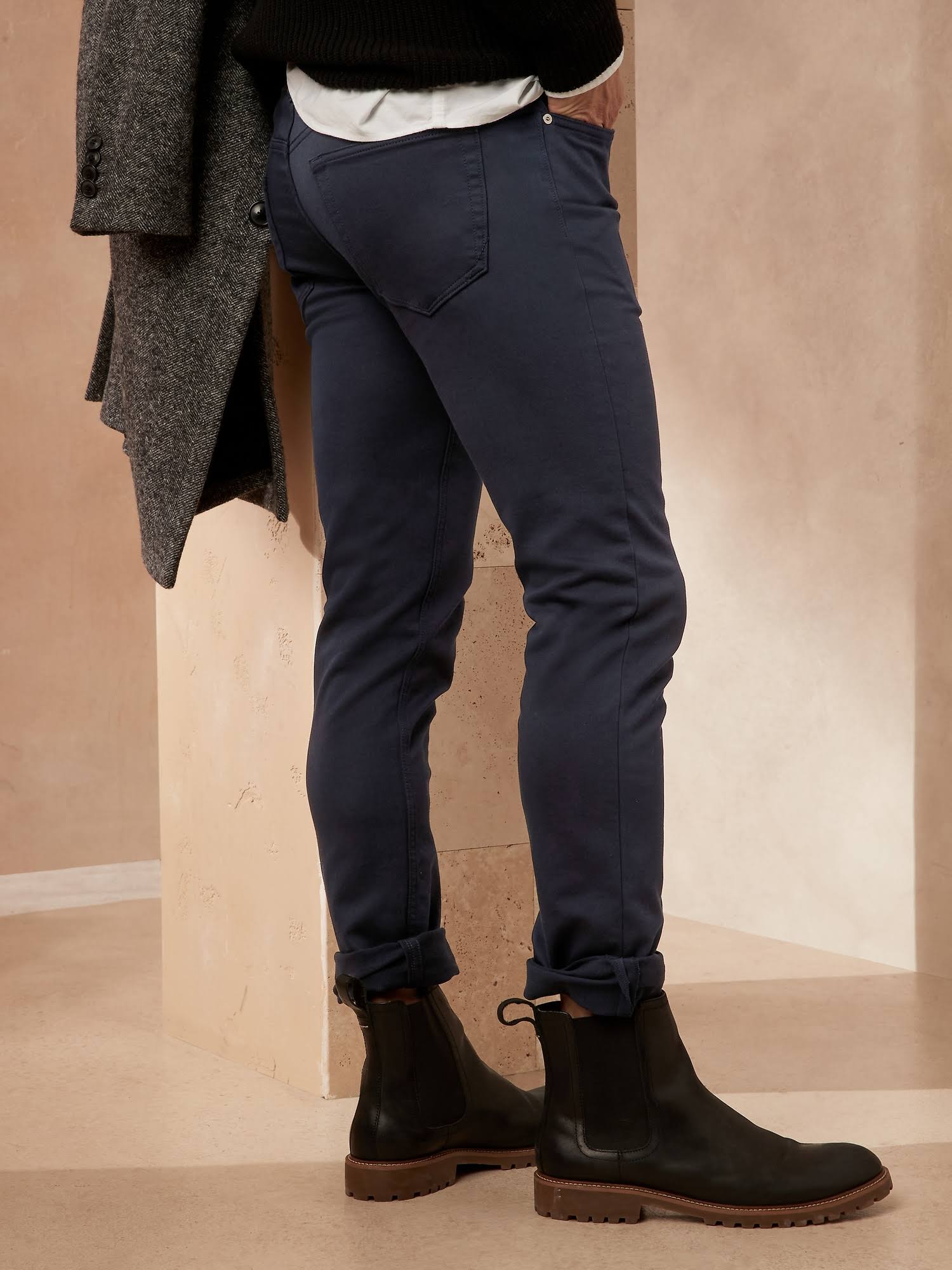 Banana Republic Men's Skinny Traveler Pant Navy Size 30W 30L