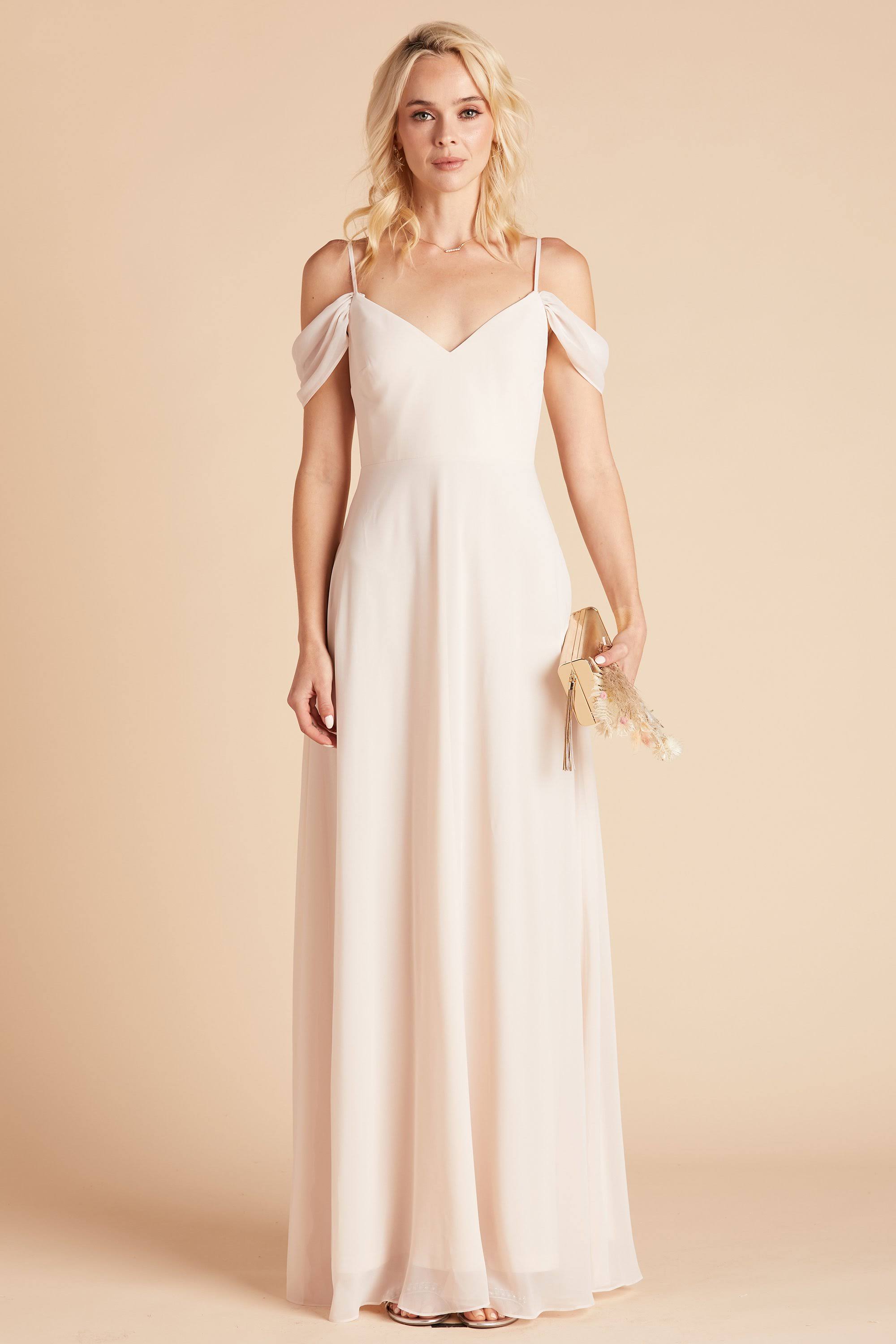 Birdy Grey Devin Convertible Chiffon Bridesmaid Dress in Champagne XL / Champagne